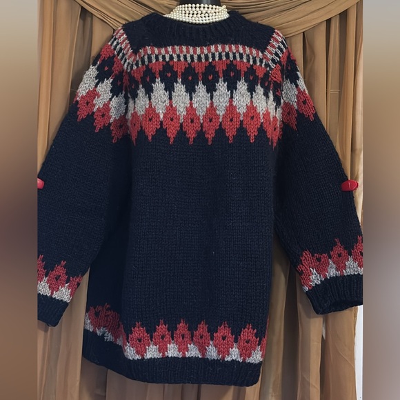 Sweaters - BLUE SEAS 100% Wool Vintage Icelandic Sweater-Size Large